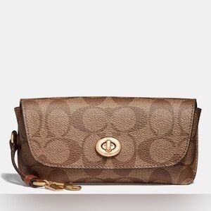 COACH Sunglass Case In Signature Canvas New!